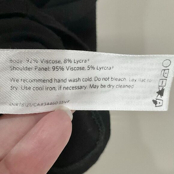 Eileen Fisher Jersey Knit Dress Black Mesh Top Sleeveless Sz M Minimalist - Picture 4 of 5